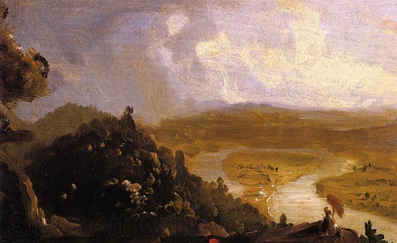Thomas Cole Sketch for 'View from Mount Holyoke,  Northampton,Massachusetts, after a Thunderstorm France oil painting art